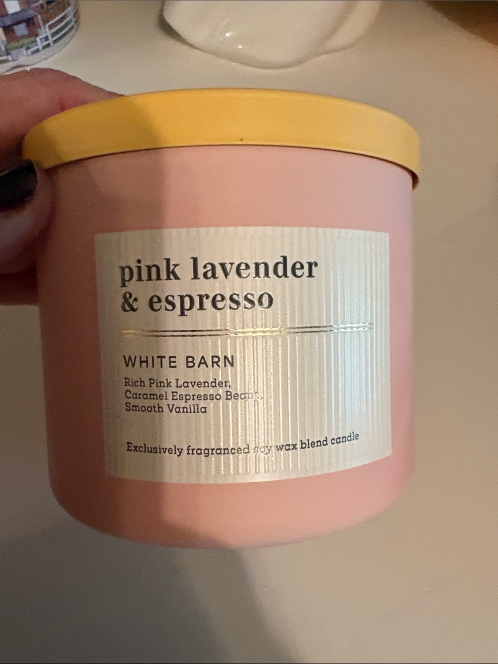 White Barn Pink & Yellow Pink Lavender & Espresso Candle